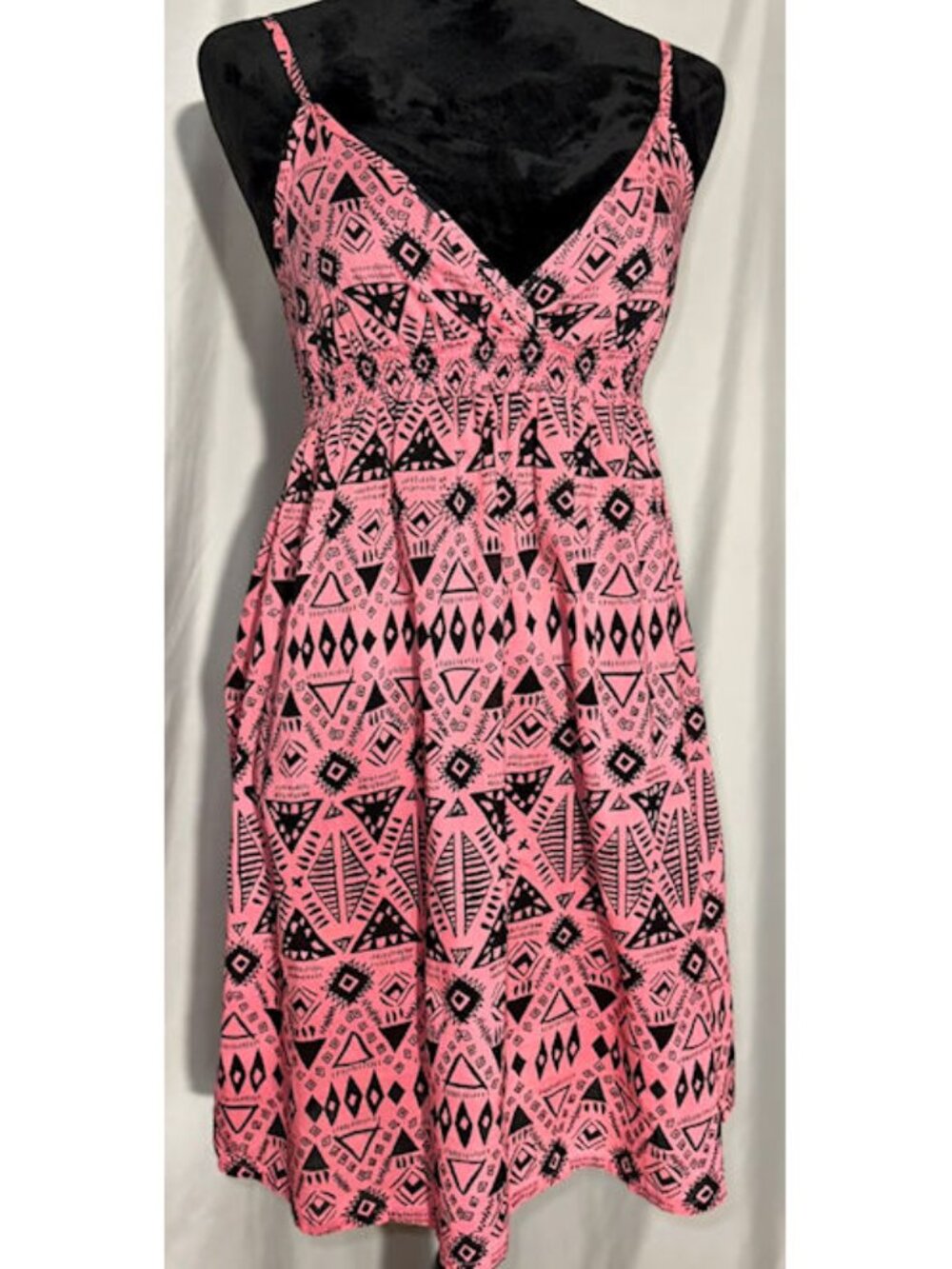 Divided Baby Doll Sundress, Pink and Black, Size 8